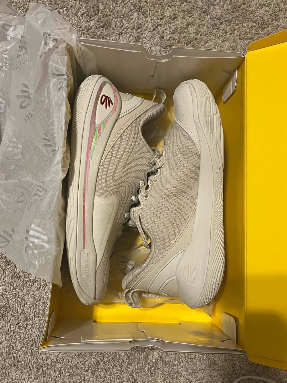Neutral Beige Women's Curry Basketball Shoes